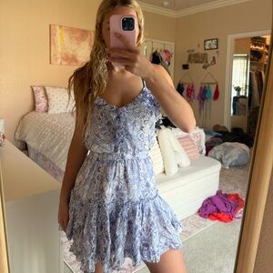 Blue and White Floral Dress